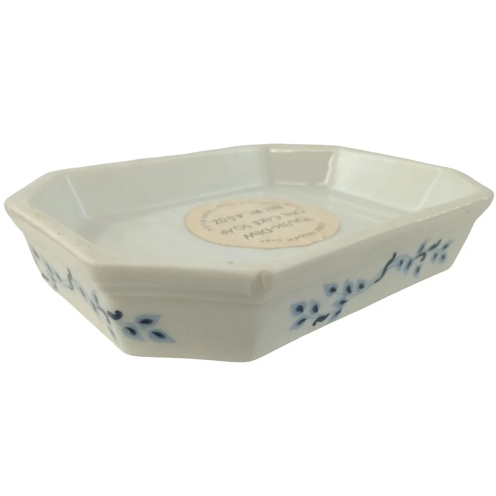 Estee Lauder Youth Dew Porcelain Soap Dish Vintage 4.5 oz Floral Bar Holder